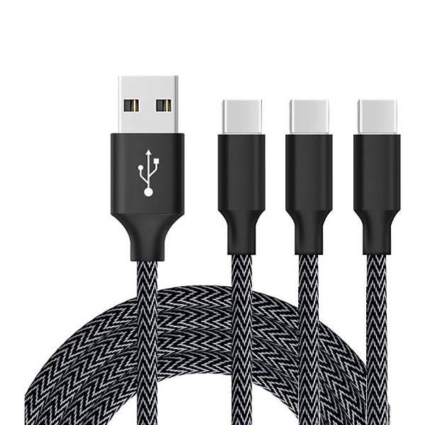 Catzon 1m 2m 3M 3packs USB Type C Cable Nylon Braided W Phone Cable Fast Charger Cable USB Cord -Black Gray - 2m - AfterPay & zipPay Available