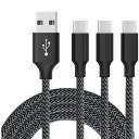 Catzon 1m 2m 3M 5Packs USB Type C Cable Nylon Braided W Phone Cable Fast Charger Cable USB Cord -Black Gray - 2m - AfterPay & zipPay Available
