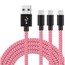 Catzon 1m 2m 3M 5Packs USB Type C Cable Nylon Braided W Phone Cable Fast Charger Cable USB Cord -Black Red - 3M - AfterPay & zipPay Available