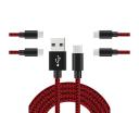 Catzon 1m 2m 3M 5Packs USB Type C Cable Nylon Braided W Phone Cable Fast Charger Cable USB Cord -Black Red - 3M - AfterPay & zipPay Available