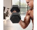 Centra 2x Rubber Hex Dumbbell 10kg Home Gym Exercise Weight Fitness Training - AfterPay & zipPay Available