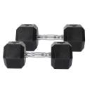 Centra 2x Rubber Hex Dumbbell 10kg Home Gym Exercise Weight Fitness Training - AfterPay & zipPay Available