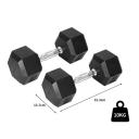 Centra 2x Rubber Hex Dumbbell 10kg Home Gym Exercise Weight Fitness Training - AfterPay & zipPay Available