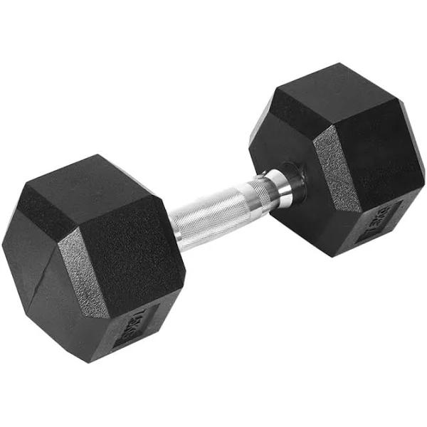 Centra Rubber Hex Dumbbell 25kg Home Gym Exercise Weight Fitness Training - AfterPay & zipPay Available