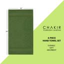 Chakir Turkish Linens | Hotel & Spa Quality 100% Cotton Premium Turkish Towels | Soft & Absorbent (6-Piece Hand Towels, Moss)