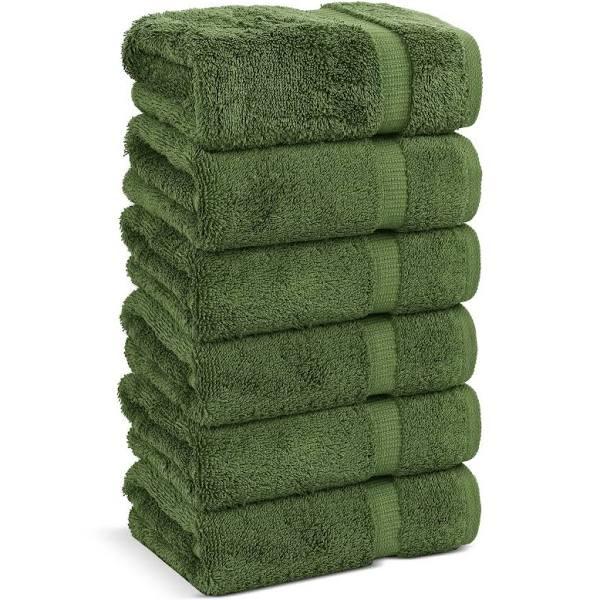 Chakir Turkish Linens | Hotel & Spa Quality 100% Cotton Premium Turkish Towels | Soft & Absorbent (6-Piece Hand Towels, Moss)