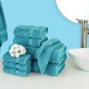 Chakir Turkish Linens | Hotel & Spa Quality 100% Cotton Premium Turkish Towels | Soft & Absorbent (8-piece Towel Sets, Aqua)