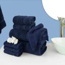 Chakir Turkish Linens | Hotel & Spa Quality 100% Cotton Premium Turkish Towels | Soft & Absorbent (8-piece Towel Sets, Navy Blue)