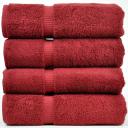 Chakir Turkish Linens Turkish Cotton Luxury Hotel & Spa Bath Towel, Bath Towel - Set of 4, Cranberry