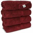 Chakir Turkish Linens Turkish Cotton Luxury Hotel & Spa Bath Towel, Bath Towel - Set of 4, Cranberry