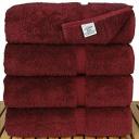 Chakir Turkish Linens Turkish Cotton Luxury Hotel & Spa Bath Towel, Bath Towel - Set of 4, Cranberry