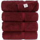 Chakir Turkish Linens Turkish Cotton Luxury Hotel & Spa Bath Towel, Bath Towel - Set of 4, Cranberry