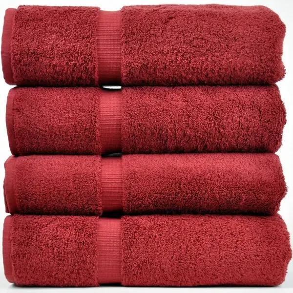 Chakir Turkish Linens Turkish Cotton Luxury Hotel & Spa Bath Towel, Bath Towel - Set of 4, Cranberry