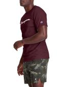 Champion Men's Classic Jersey Tee, Script Logo - Maroon, M