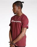 Champion Men's Classic Jersey Tee, Script Logo - Maroon, M