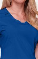 Cherokee Infinity Women's 3-Pocket Stretch Round Neck Scrub Top in Bright Violet | Size XL Polyester/spandex