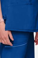 Cherokee Infinity Women's 3-Pocket Stretch Round Neck Scrub Top in Bright Violet | Size XL Polyester/spandex