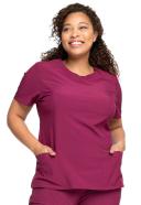 Cherokee Infinity Women's 3-Pocket Stretch Round Neck Scrub Top in Royal | Size 5x Polyester/spandex