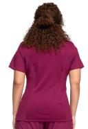 Cherokee Infinity Women's 3-Pocket Stretch Round Neck Scrub Top in Royal | Size 5x Polyester/spandex