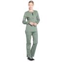 Cherokee Workwear Professionals WW340 Scrubs Jacket Womens Snap Front Warm-Up Pewter