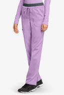 Cherokee Workwear Revolution Women's 5-Pocket Stretch Drawstring Cargo Scrub Pants in Purple Freesia/pewter | Size 3x Polyester/rayon/spandex