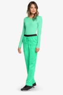 Cherokee Workwear Revolution Women's 5-Pocket Stretch Drawstring Cargo Scrub Pants in Sparkling Jade/Black | Size 3x Polyester/rayon/spandex