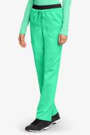 Cherokee Workwear Revolution Women's 5-Pocket Stretch Drawstring Cargo Scrub Pants in Sparkling Jade/Black | Size 3x Polyester/rayon/spandex