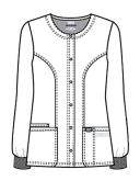 Cherokee Ww310 Snap Front Warm-Up Jacket, 78% Poly 20% Rayon, 2% Spandex , Warm Up Jacket, WW Revolution - Ciel, 4XL