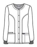 Cherokee Ww310 Snap Front Warm-Up Jacket, 78% Poly 20% Rayon, 2% Spandex , Warm Up Jacket, WW Revolution - Ciel, 5XL