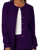 Cherokee Ww310 Snap Front Warm-Up Jacket, 78% Poly 20% Rayon, 2% Spandex , Warm Up Jacket, WW Revolution - Eggplant, 4XL