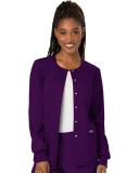 Cherokee Ww310 Snap Front Warm-Up Jacket, 78% Poly 20% Rayon, 2% Spandex , Warm Up Jacket, WW Revolution - Eggplant, 5XL