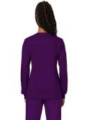 Cherokee Ww310 Snap Front Warm-Up Jacket, 78% Poly 20% Rayon, 2% Spandex , Warm Up Jacket, WW Revolution - Eggplant, 5XL