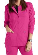 Cherokee Ww310 Snap Front Warm-Up Jacket, 78% Poly 20% Rayon, 2% Spandex , Warm Up Jacket, WW Revolution - Electric Pink, 3XL
