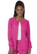 Cherokee Ww310 Snap Front Warm-Up Jacket, 78% Poly 20% Rayon, 2% Spandex , Warm Up Jacket, WW Revolution - Electric Pink, 4XL