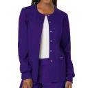 Cherokee Ww310 Snap Front Warm-Up Jacket, 78% Poly 20% Rayon, 2% Spandex , Warm Up Jacket, WW Revolution - Grape, 2XL