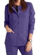 Cherokee Ww310 Snap Front Warm-Up Jacket, 78% Poly 20% Rayon, 2% Spandex , Warm Up Jacket, WW Revolution - Grape, 3XL