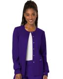 Cherokee Ww310 Snap Front Warm-Up Jacket, 78% Poly 20% Rayon, 2% Spandex , Warm Up Jacket, WW Revolution - Grape, 4XL