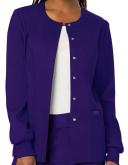 Cherokee Ww310 Snap Front Warm-Up Jacket, 78% Poly 20% Rayon, 2% Spandex , Warm Up Jacket, WW Revolution - Grape, M