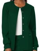 Cherokee Ww310 Snap Front Warm-Up Jacket, 78% Poly 20% Rayon, 2% Spandex , Warm Up Jacket, WW Revolution - Hunter Green, XXS
