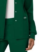 Cherokee Ww310 Snap Front Warm-Up Jacket, 78% Poly 20% Rayon, 2% Spandex , Warm Up Jacket, WW Revolution - Hunter Green, XXS