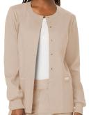 Cherokee Ww310 Snap Front Warm-Up Jacket, 78% Poly 20% Rayon, 2% Spandex , Warm Up Jacket, WW Revolution - Khaki, M