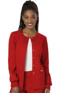 Cherokee Ww310 Snap Front Warm-Up Jacket, 78% Poly 20% Rayon, 2% Spandex , Warm Up Jacket, WW Revolution - Red, 4XL