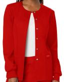 Cherokee Ww310 Snap Front Warm-Up Jacket, 78% Poly 20% Rayon, 2% Spandex , Warm Up Jacket, WW Revolution - Red, 4XL