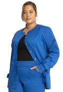 Cherokee Ww310 Snap Front Warm-Up Jacket, 78% Poly 20% Rayon, 2% Spandex , Warm Up Jacket, WW Revolution - Royal, XXS