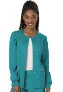Cherokee Ww310 Snap Front Warm-Up Jacket, 78% Poly 20% Rayon, 2% Spandex , Warm Up Jacket, WW Revolution - Teal Blue, 5XL