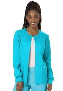 Cherokee Ww310 Snap Front Warm-Up Jacket, 78% Poly 20% Rayon, 2% Spandex , Warm Up Jacket, WW Revolution - Turquoise, 3XL