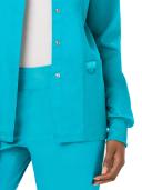 Cherokee Ww310 Snap Front Warm-Up Jacket, 78% Poly 20% Rayon, 2% Spandex , Warm Up Jacket, WW Revolution - Turquoise, 5XL