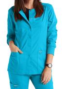 Cherokee Ww310 Snap Front Warm-Up Jacket, 78% Poly 20% Rayon, 2% Spandex , Warm Up Jacket, WW Revolution - Turquoise, M