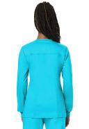 Cherokee Ww310 Snap Front Warm-Up Jacket, 78% Poly 20% Rayon, 2% Spandex , Warm Up Jacket, WW Revolution - Turquoise, XXS