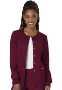 Cherokee Ww310 Snap Front Warm-Up Jacket, 78% Poly 20% Rayon, 2% Spandex , Warm Up Jacket, WW Revolution - Wine, 4XL